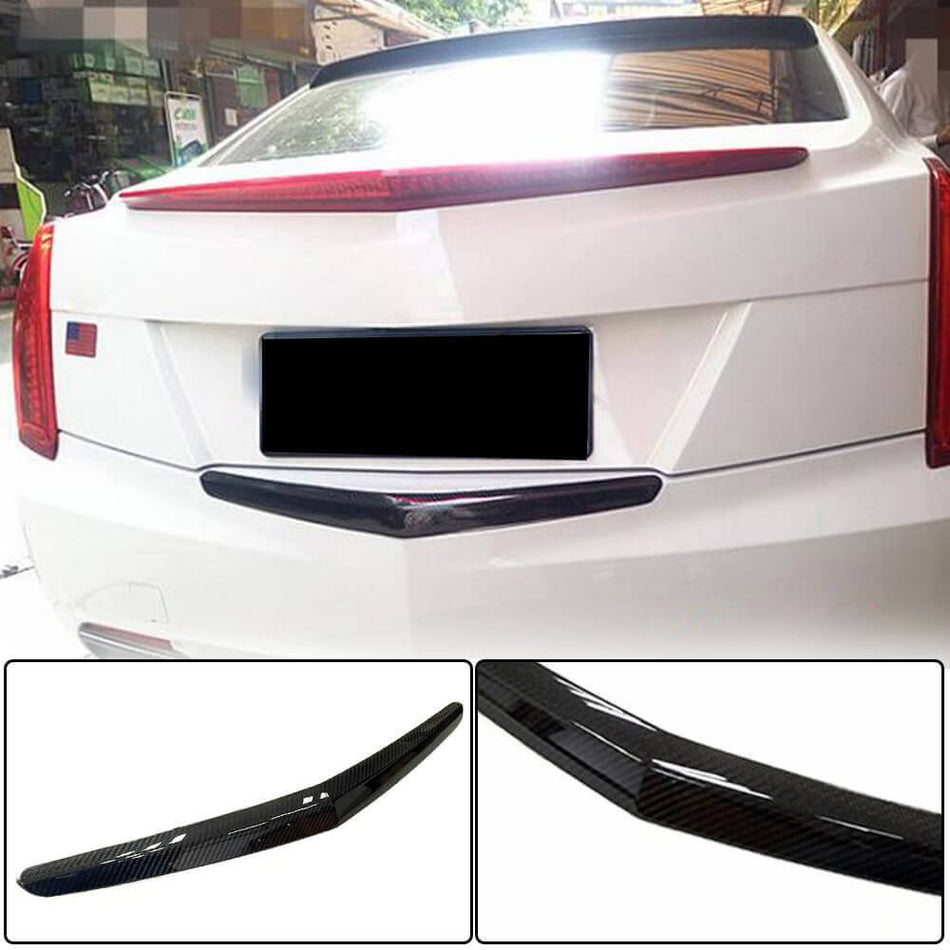 For Cadillac ATS Carbon Fiber Rear Tailgate Trunk Lid Cover Trim