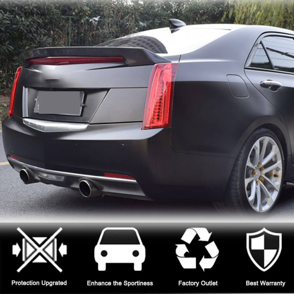 Cadillac ATS Sedan 2013-2019 Rear Trunk Spoiler Carbon Fiber-Ahacarbon