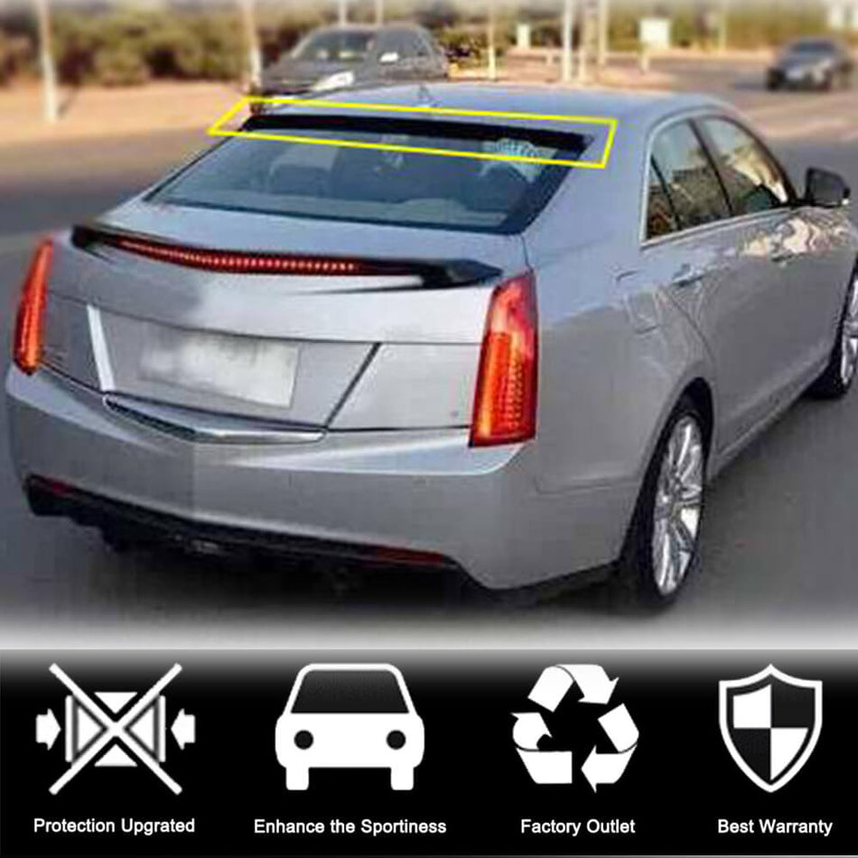 For Cadillac ATS Sedan Carbon Fiber Rear Roof Spoiler Window Wing Lip