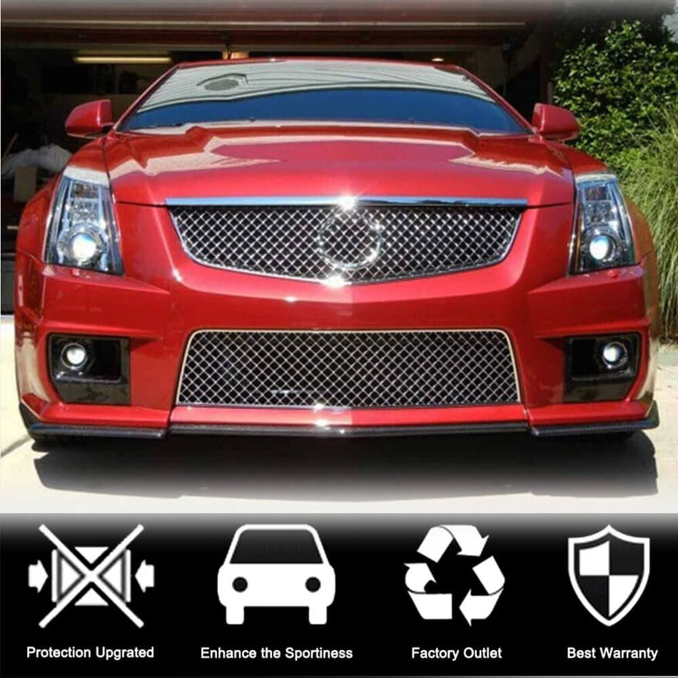 For Cadillac CTS-V 2009-2015 Carbon Fiber Front Bumper Splitter Canard Cupwing Winglets Vent Flaps