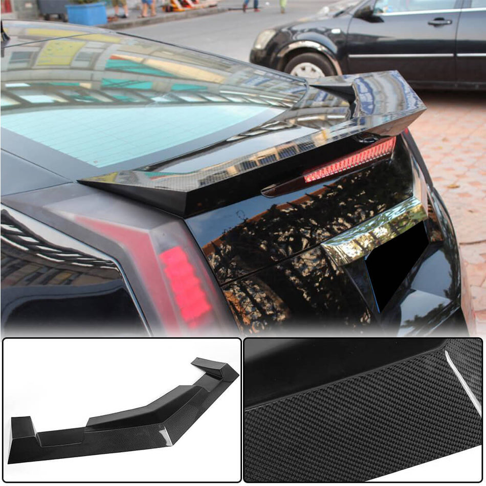 For Cadillac CTS Non-V Coupe 2009-2015 Carbon Fiber Rear Trunk Spoiler Boot Wing Lip