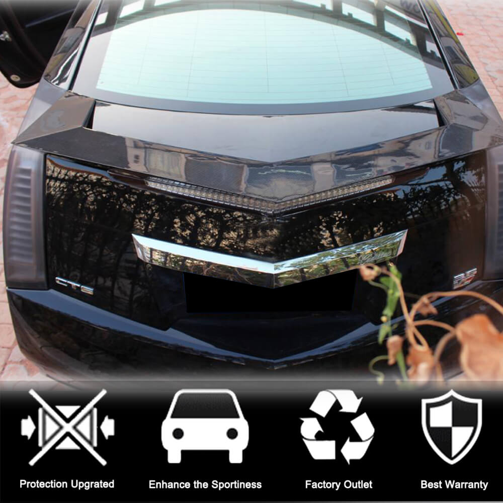 Cadillac CTS Non-V Carbon Fiber Rear Deck Wing Spoiler & Trunk Lip