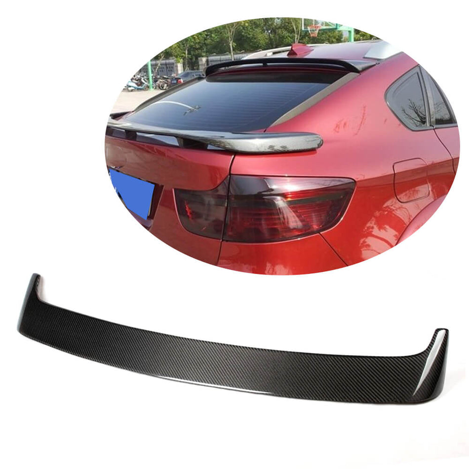 For BMW X6 E71 Carbon Fiber Rear Roof Spoiler Window Wing Lip