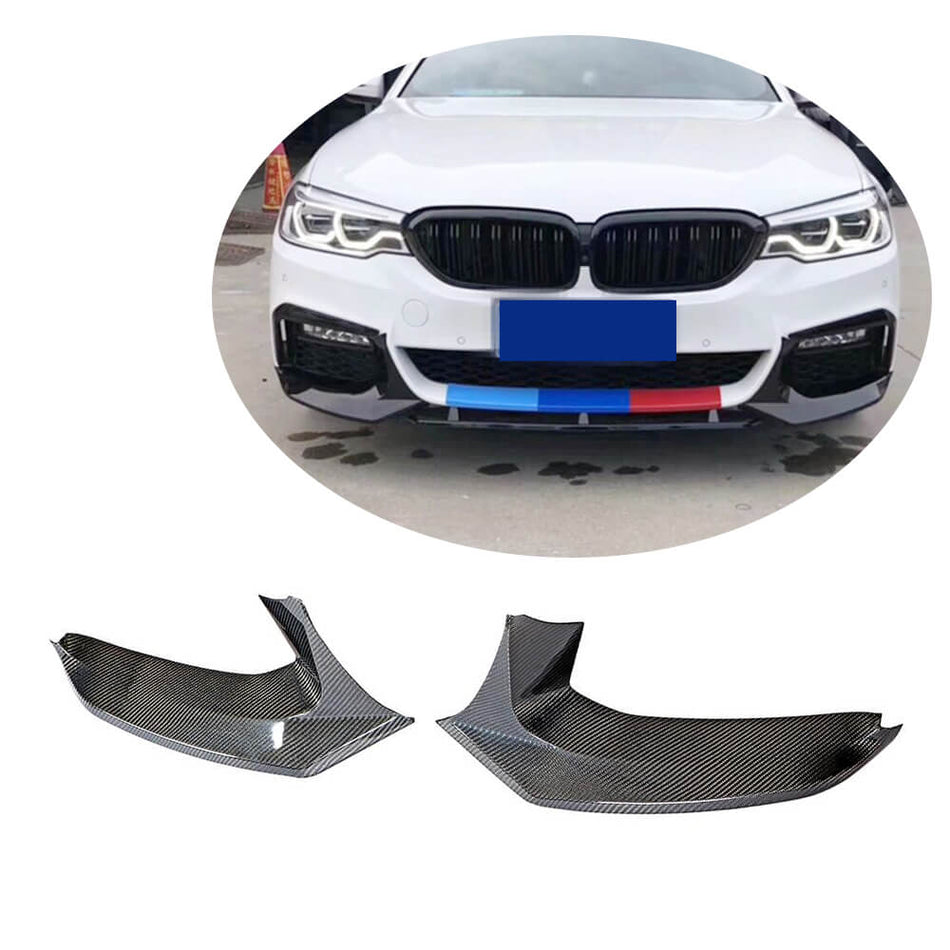 For BMW 5 Series G30 G31 M Sport Carbon Fiber Front Bumper Splitter Cupwing Winglets Flaps | 520i 530i 540i M-tech M550i