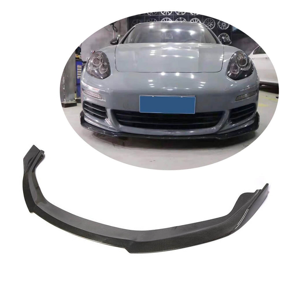 For Porsche Panamera 970 Base Hatchback 14-16 Carbon Fiber Front Bumper Lip Chin Spoiler-Ahacarbon