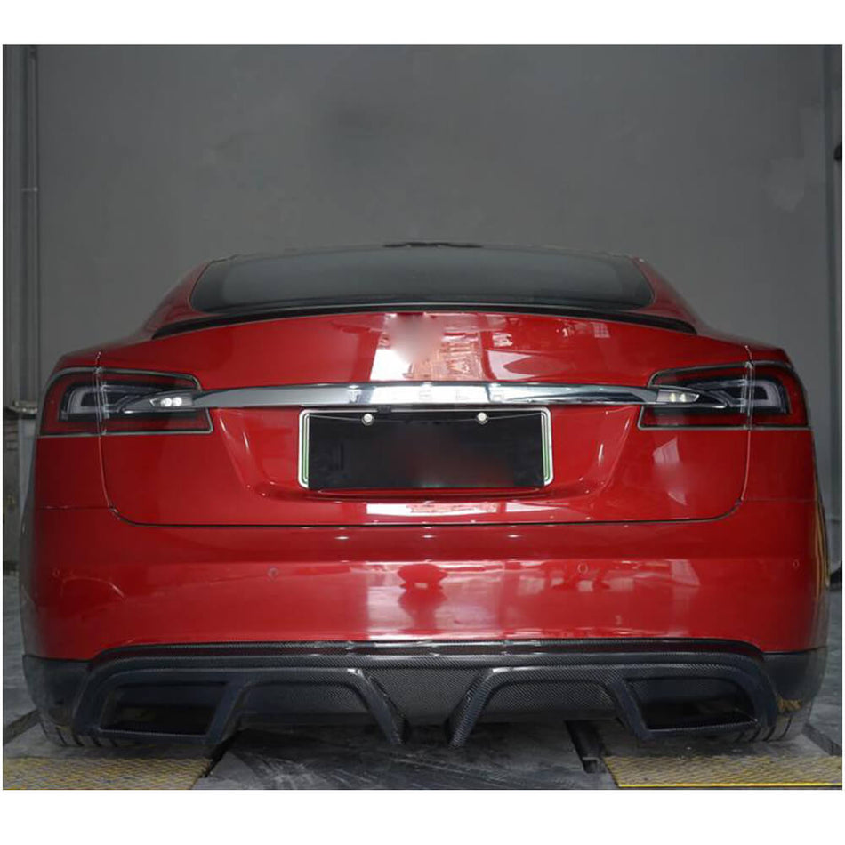 Top Carbon Fiber Tesla Model S Rear Diffuser | Custom Tesla Body Kit