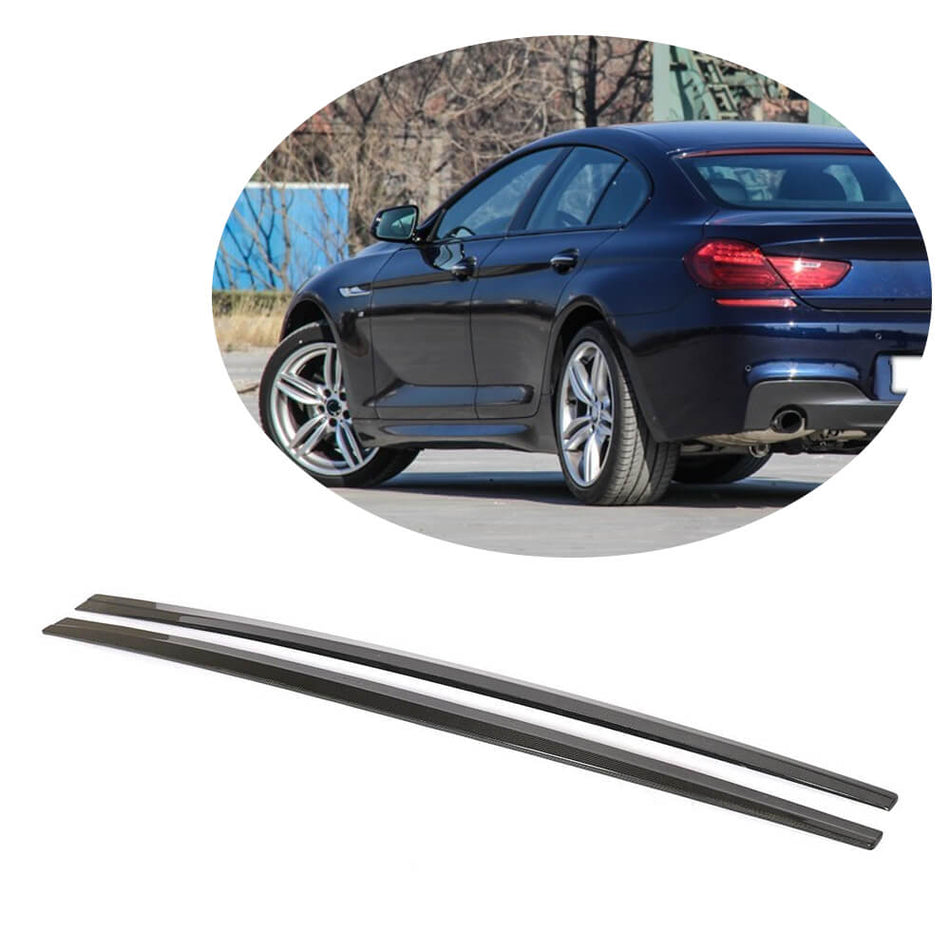 For BMW 6 Series F06 M Sport Gran Coupe 13-18 Carbon Fiber Side Skirts Door Rocker Panels Extension Lip