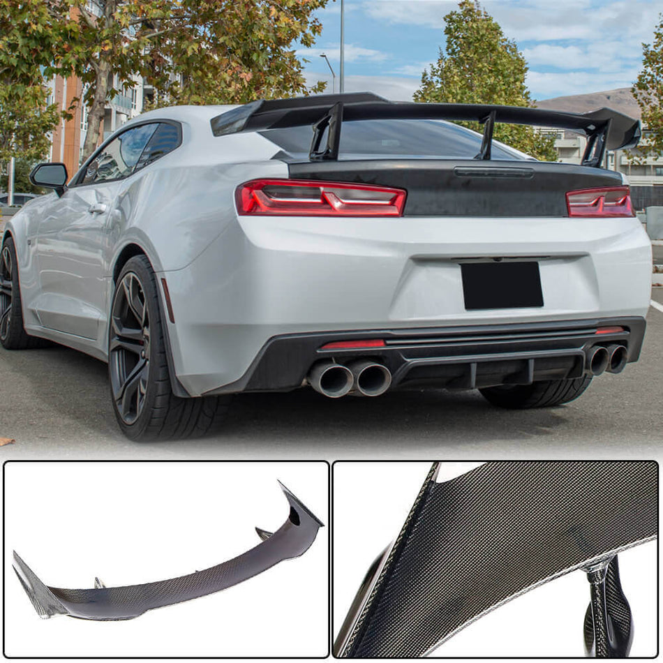 For Chevrolet Camaro SS RS Coupe Carbon Fiber Rear Trunk Spoiler Boot Wing Lip