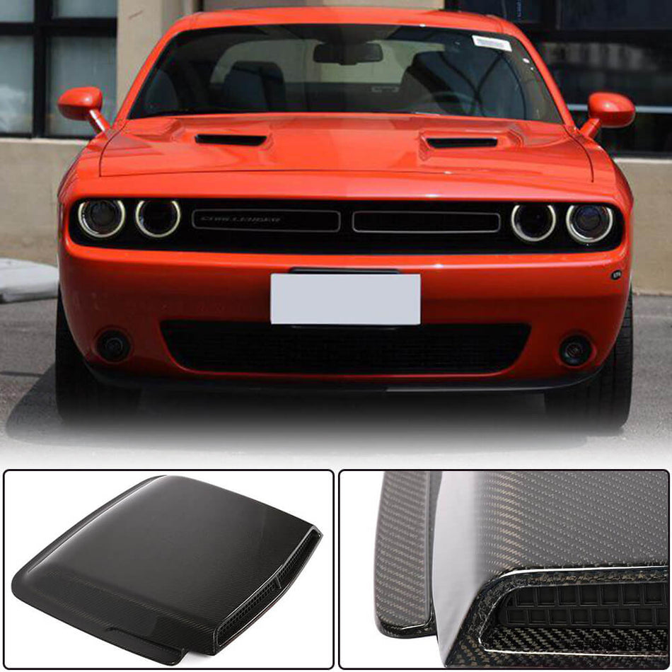 For Dodge Challenger Coupe Carbon Fiber Engine Hood Cover Air Vent