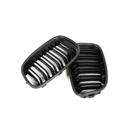 For BMW 1 Series F20 F21 Hatchback Pre-LCI Carbon Fiber Front Grille Frame Bumper Grill Outline Trim Decoration Emblem-Ahacarbon