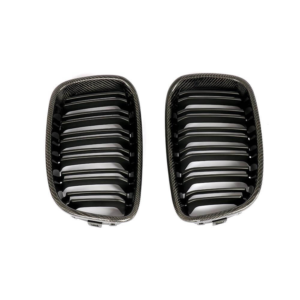 For BMW 1 Series F20 F21 Hatchback Pre-LCI Carbon Fiber Front Grille Frame Bumper Grill Outline Trim Decoration Emblem-Ahacarbon