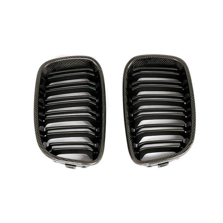 For BMW 1 Series F20 F21 Hatchback Pre-LCI Carbon Fiber Front Grille Frame Bumper Grill Outline Trim Decoration Emblem-Ahacarbon