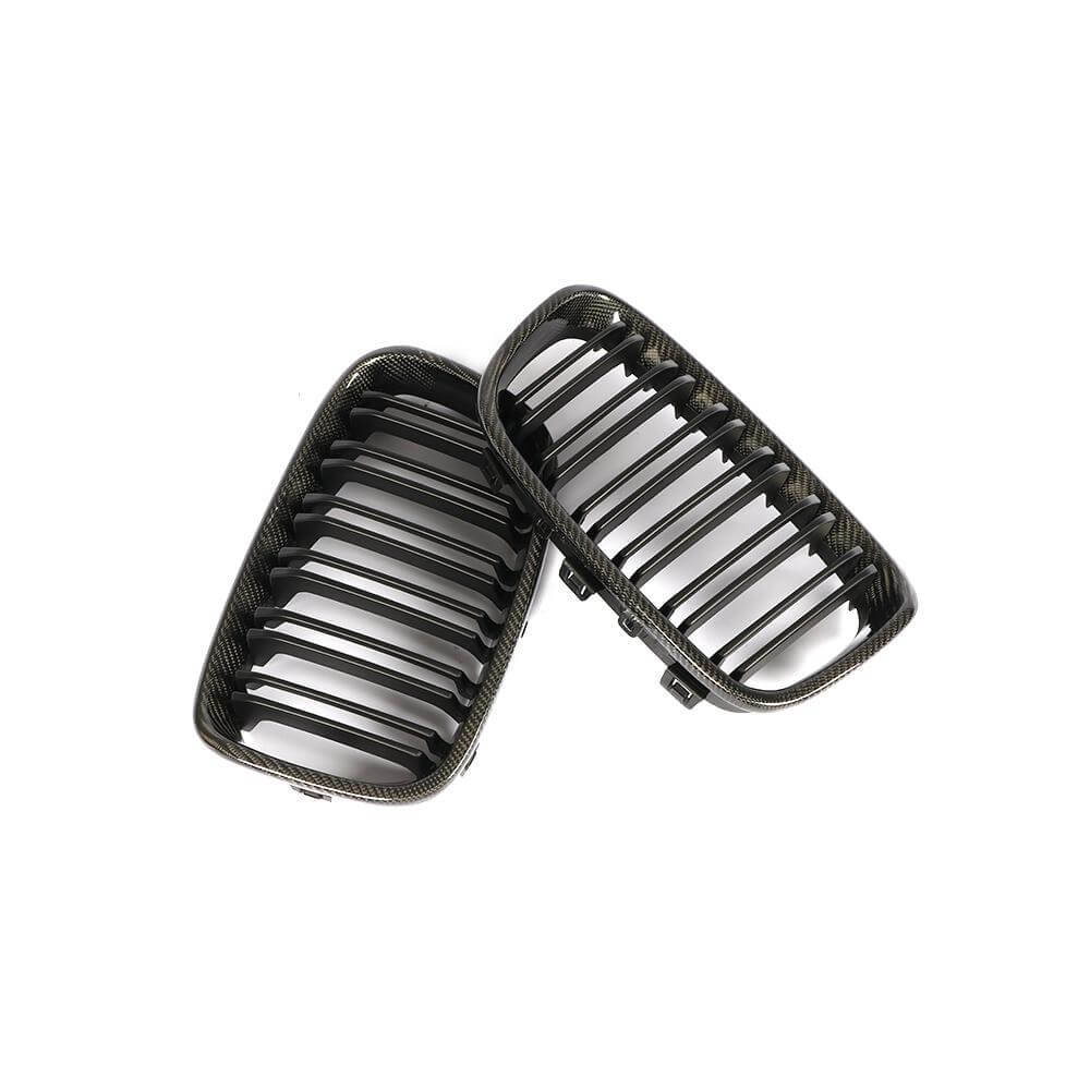 For BMW 1 Series F20 F21 Hatchback Pre-LCI Carbon Fiber Front Grille Frame Bumper Grill Outline Trim Decoration Emblem-Ahacarbon