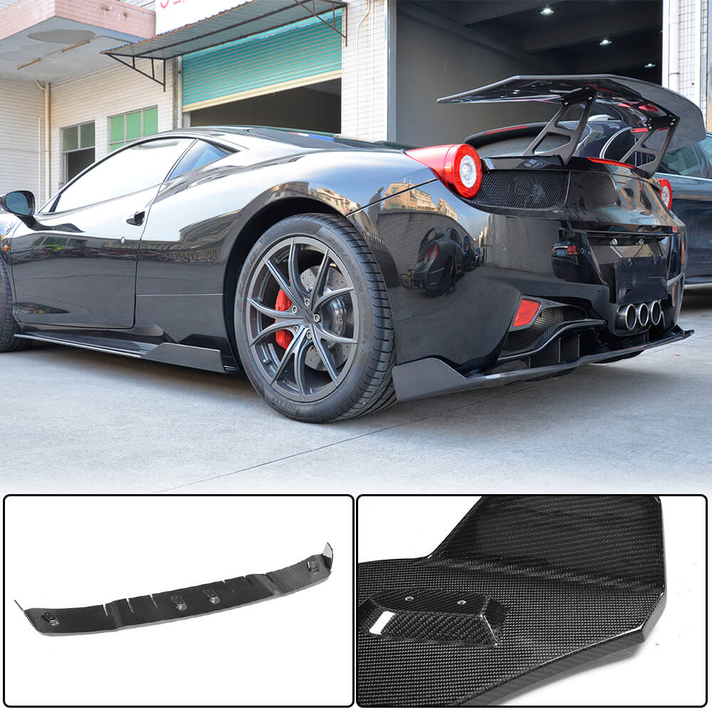 Ferrari 458 Carbon Fiber Rear Lower Bumper Diffuser Lip | Exterior Mods