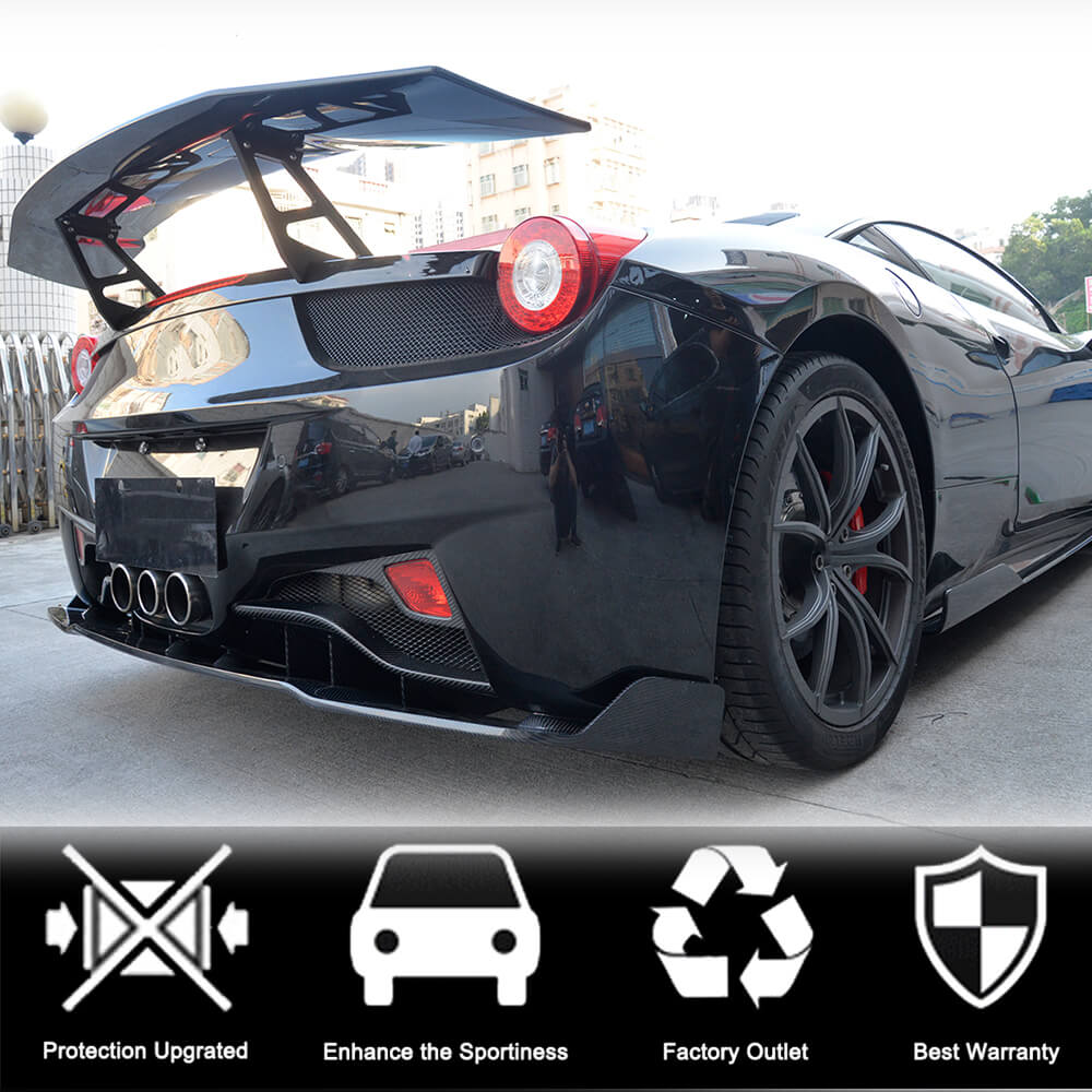 458 Rear Mesh Ferrari 458 Carbon Fiber Rear Lower Bumper Diffuser Lip | Exterior Mods