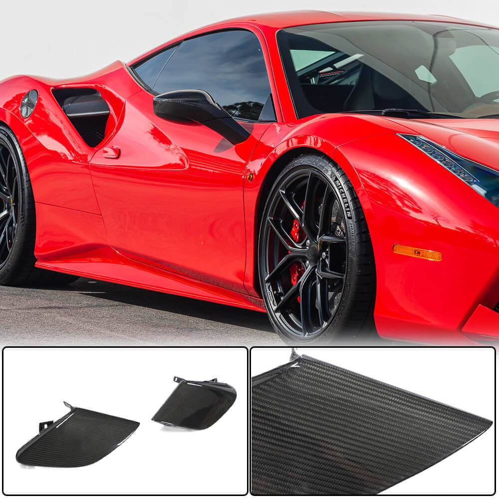 Ferrari 488 GTB Spider 2015-2019 Side Air Intake Vents Dry Carbon Fiber-Ahacarbon