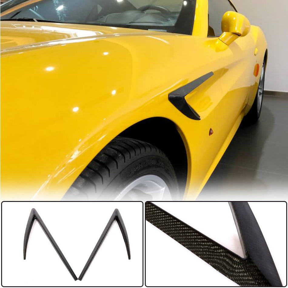 For Ferrari California T Base Convertible Carbon Fiber Side Air Fender Wing Vent Trims