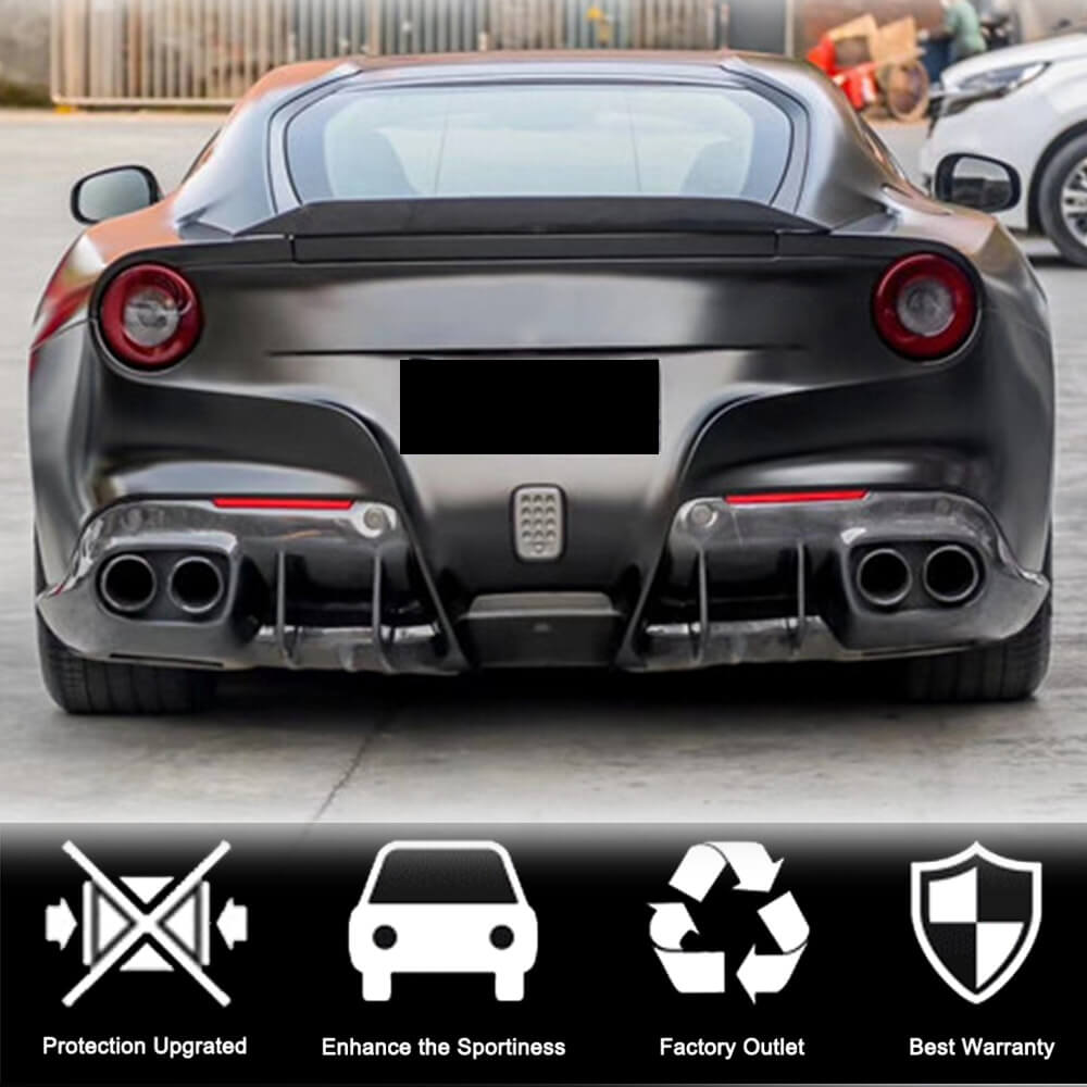 Ferrari F12 Berlinetta Carbon Fiber Rear Diffuser Lip Bumper Splitter ...