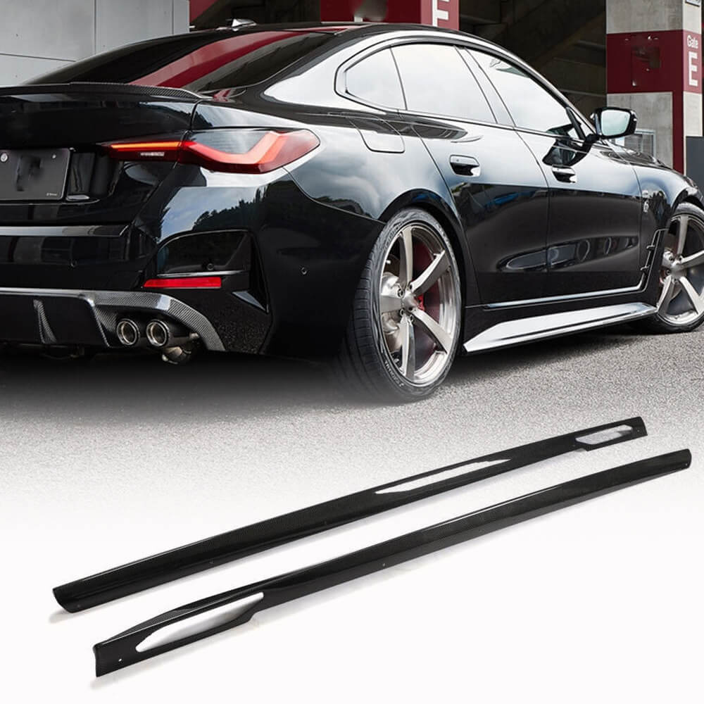 BMW 4 Series G26 440i Carbon Fiber Side Skirts | Molding Extension Lip