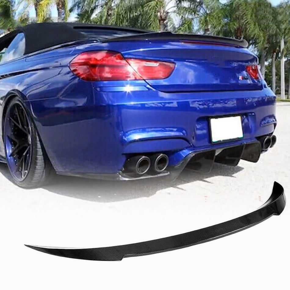 For BMW 6 Series F12 640i 650i M6 Convertible Carbon Fiber Rear Trunk Spoiler Boot Wing Lip