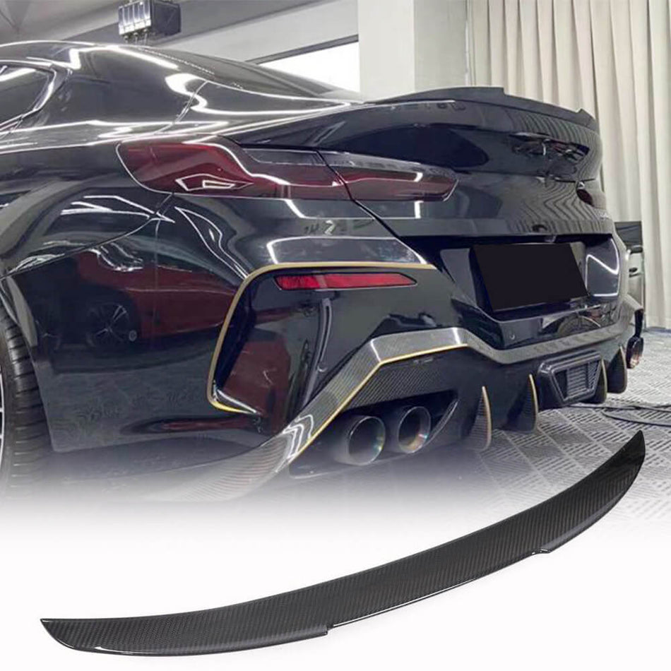 For BMW 8 Series G16 F93 M8 Gran Coupe Dry Carbon Fiber Rear Trunk Spoiler Boot Wing Lip