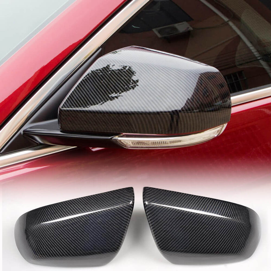 For Cadillac ATS Sedan Carbon Fiber Side Rearview Mirror Cover Caps 1 Pair