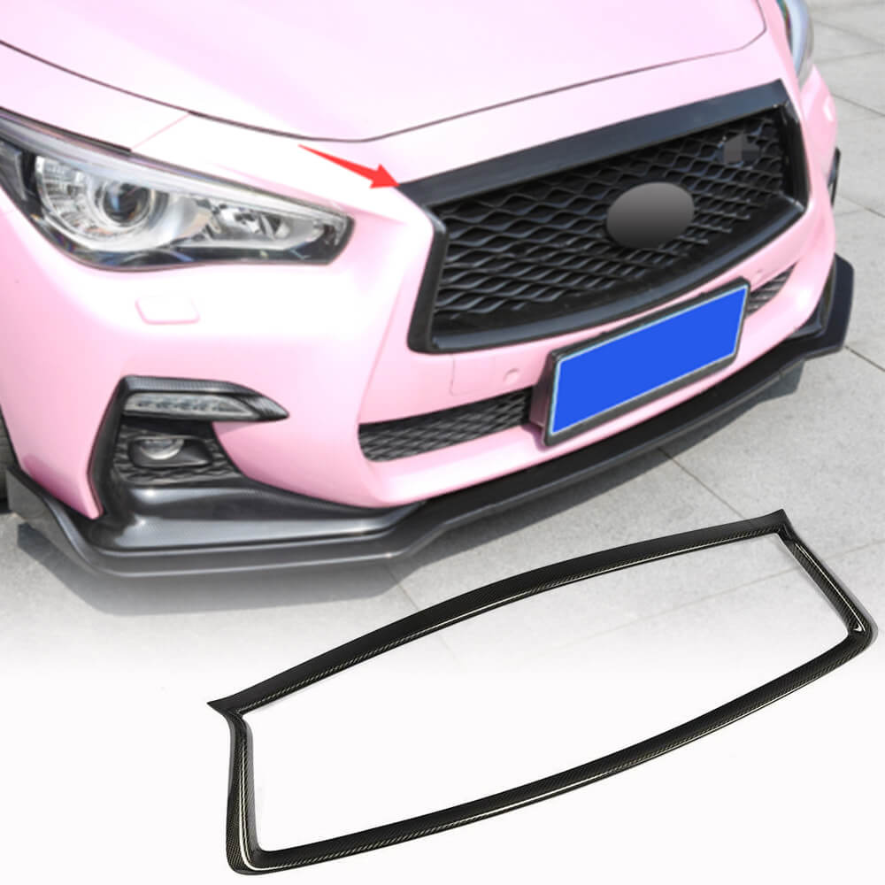 Infiniti Q50 Carbon Fiber Front Grill Frame CoverTrim Exterior Mods Ahacarbon