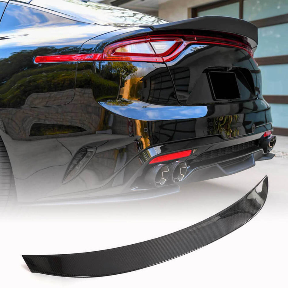 For Kia Stinger 2018-2023 Carbon Fiber Rear Trunk Spoiler Boot Wing Lip
