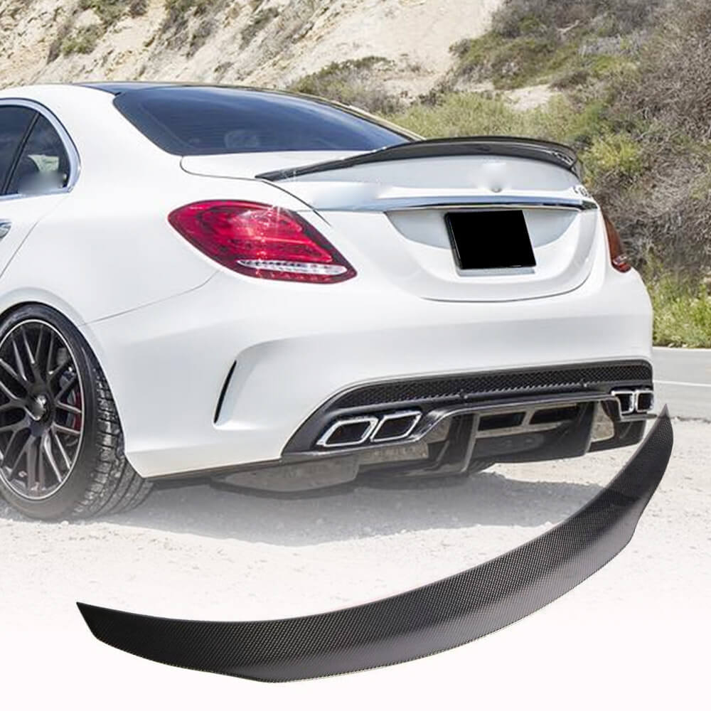 Mercedes Benz C Class W205 2015-2021 Rear Trunk Spoiler Carbon Fiber_Ahacarbon