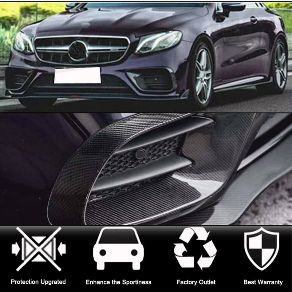 For Mercedes Benz (W238) C238 E300 E400 E500 E550 Sport Coupe Carbon Fiber Fog Frame Air Vent Outlet Cover Trim