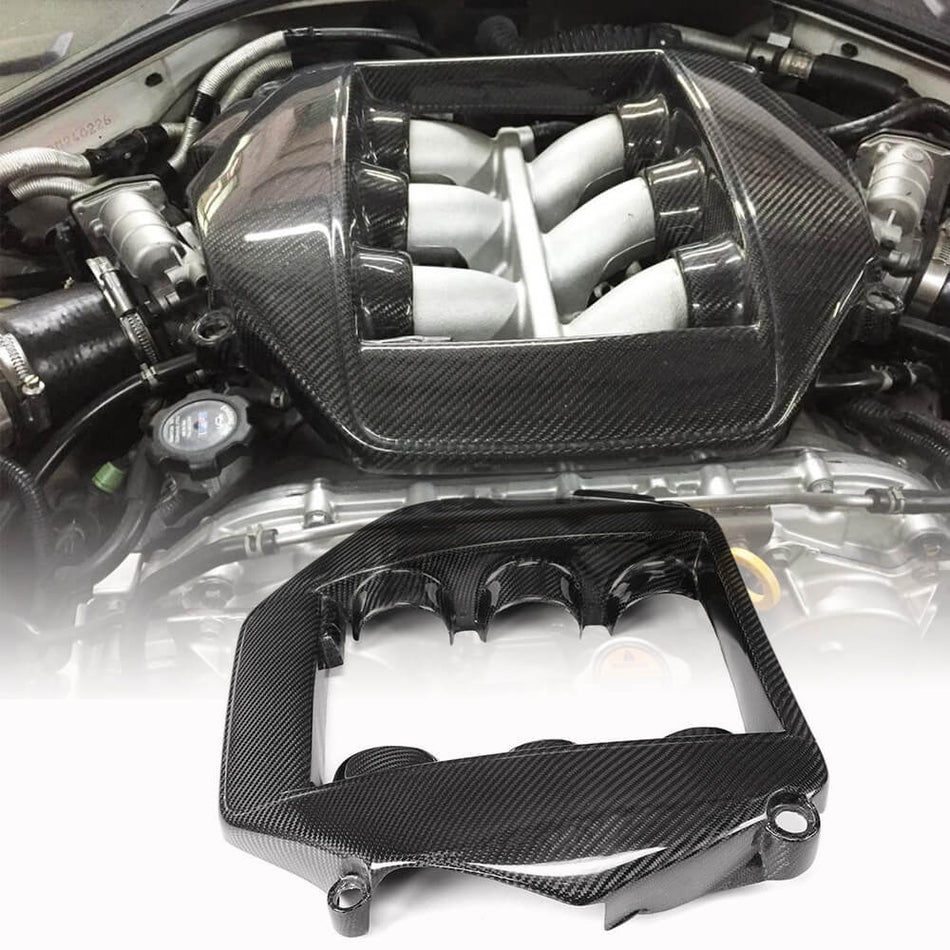 For Nissan GTR R35 Dry Carbon Fiber Car Engine Cover Interior Accessories