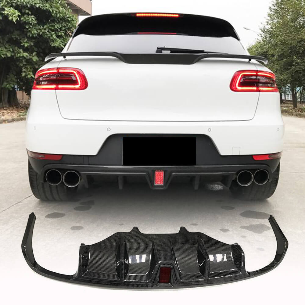 Macan Rear Diff Porsche Macan Carbon Fiber Rear Bumper Diffuser Lip | W/Brake Light