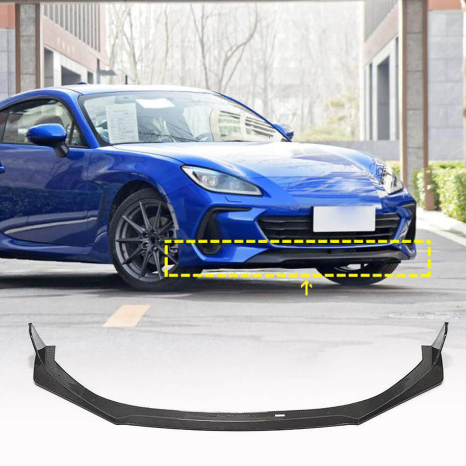 For Subaru BRZ Coupe 2022-2023 Carbon Fiber Front Bumper Lip Chin Spoiler Wide Body Kit