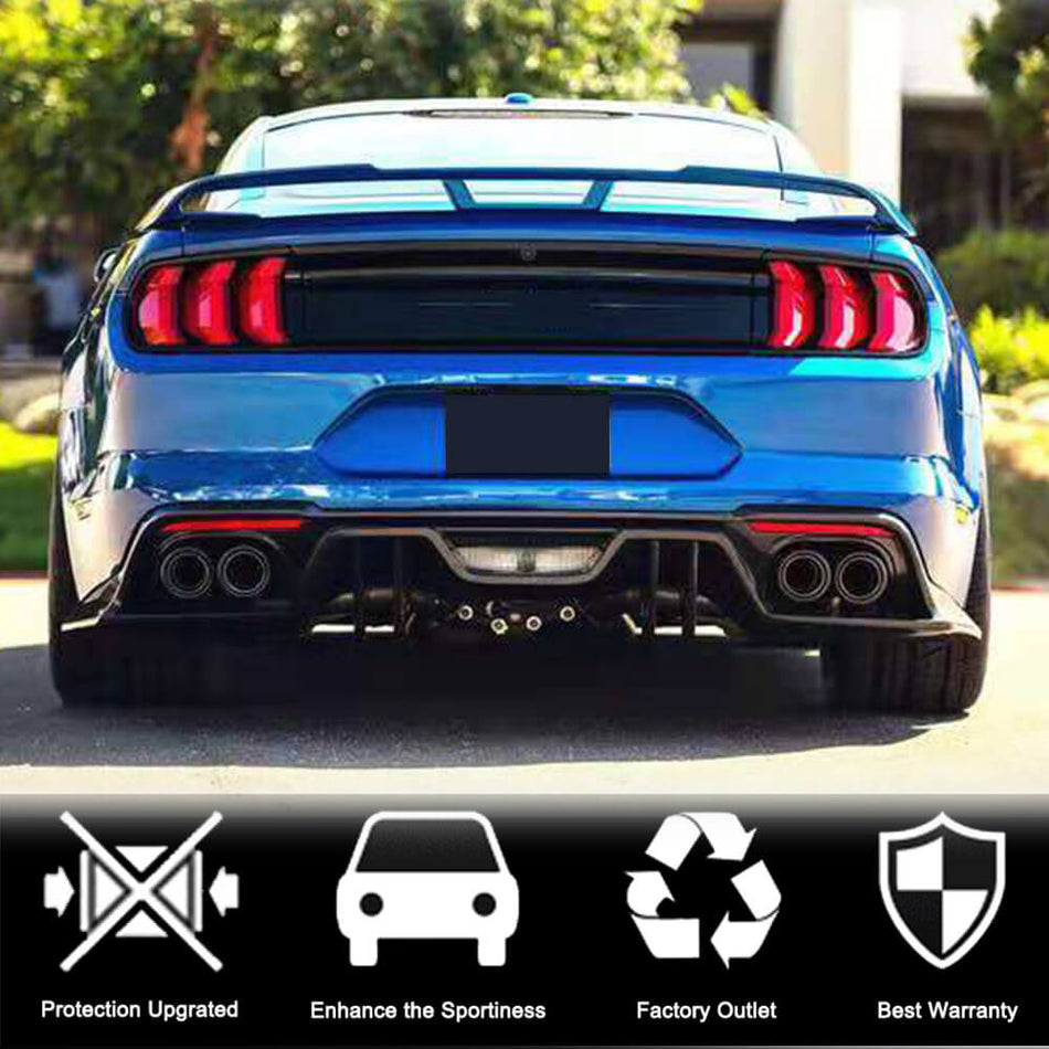 For Ford Mustang V6 V8 GT 2015-2017 Carbon Fiber Rear Bumper Diffuser Wide Body Kit