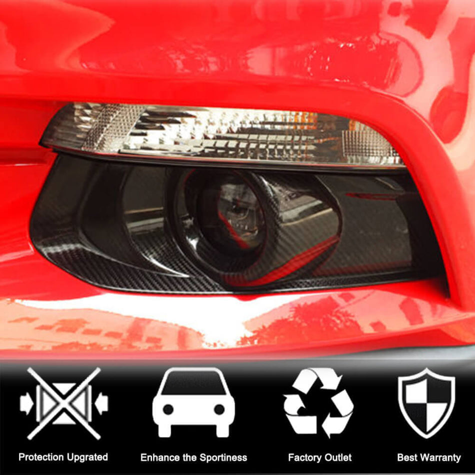 For Ford Mustang V6 V8 GT 2015-2017 Carbon Fiber Front Bumper Fog Lamp Light Bezel Cover Caps