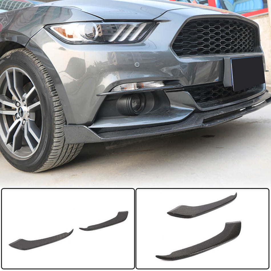 For Ford Mustang V6 V8 GT 2015-2017 Carbon Fiber Front Fog Lamp Cover Air Vent Trims