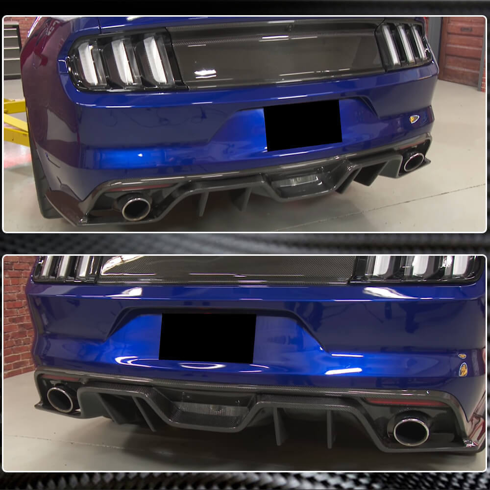 Ford Mustang V6 V8 GT Carbon Fiber Rear Bumper Diffuser | Exterior Mods