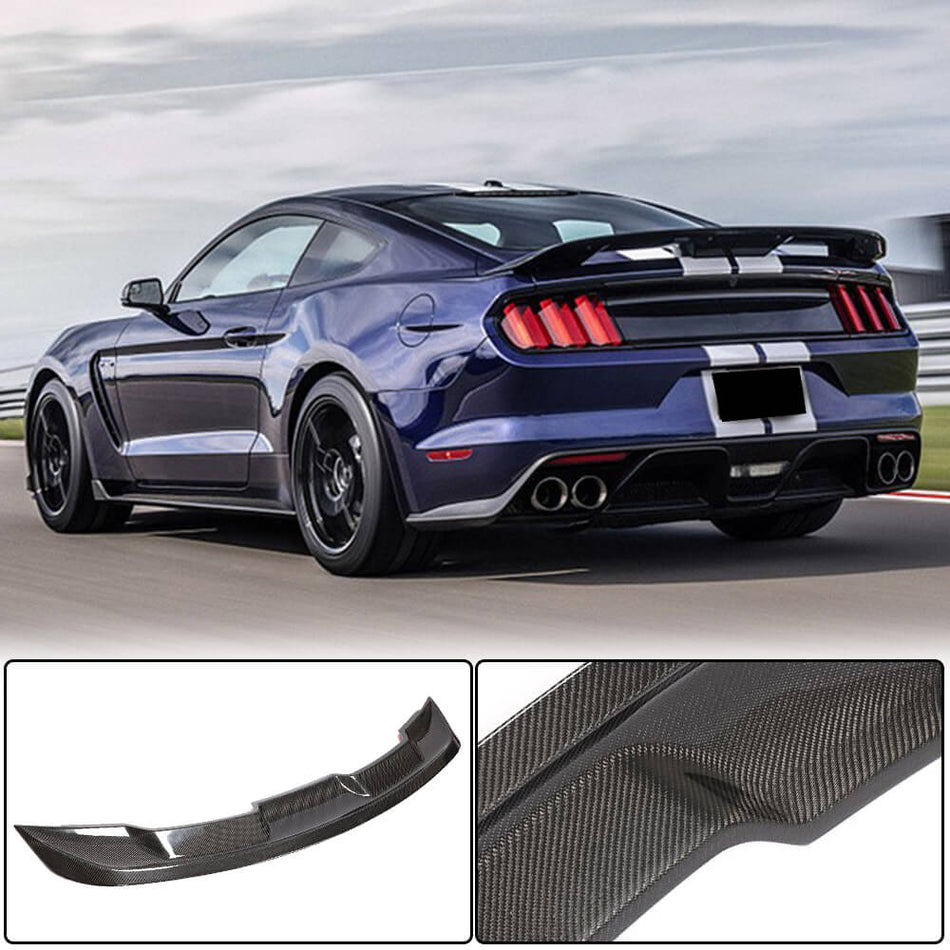 For Ford Mustang Coupe Carbon Fiber Rear Trunk Lid Spoiler Wing Lip | V6 V8 GT Shelby GT350R EcoBoost