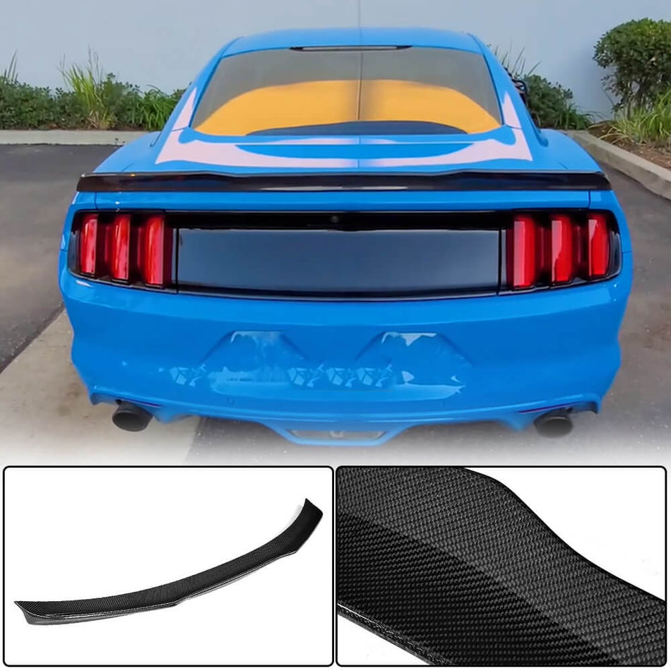 For Ford Mustang Coupe Carbon Fiber Rear Trunk Spoiler Boot Wing Lip | V6 V8 GT Shelby GT350R