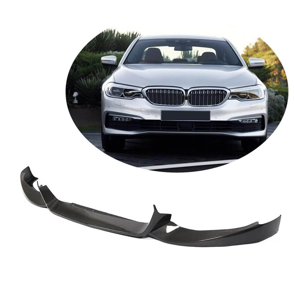 BMW 5 Series G30 Base 2017-2020 Front Bumper Lip Carbon Fiber-Ahacarbon