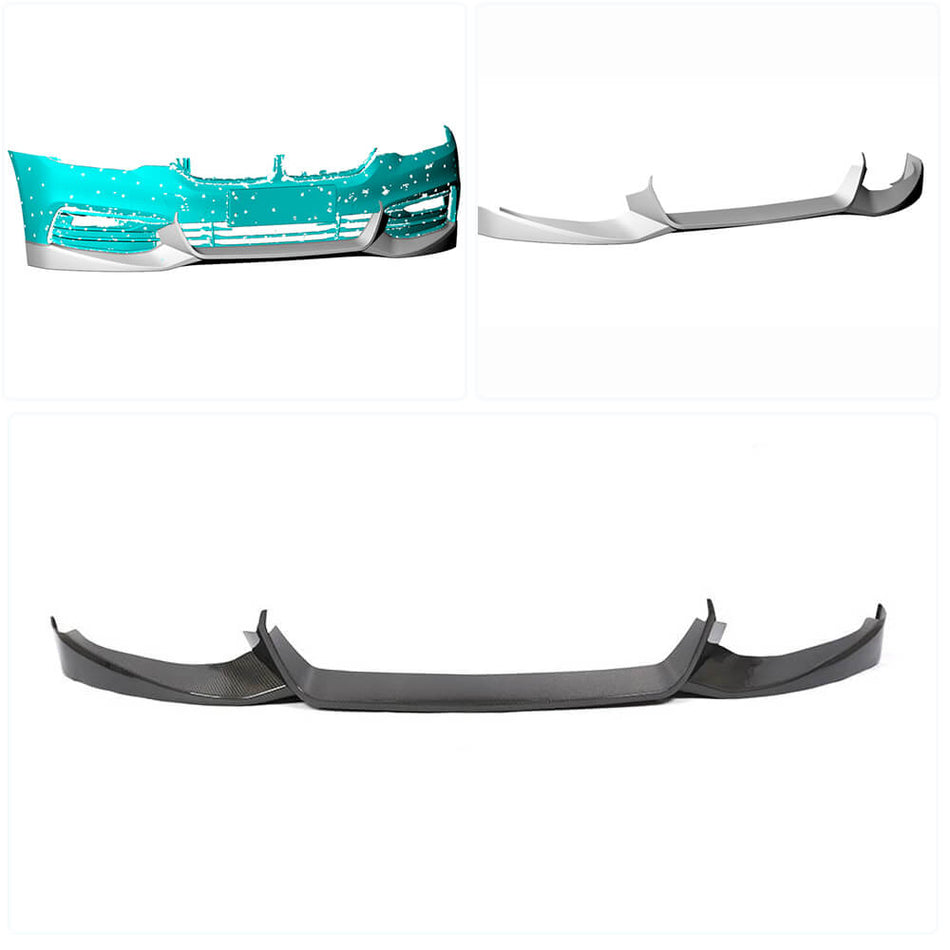 BMW 5 Series G30 Base 2017-2020 Front Bumper Lip Carbon Fiber-Ahacarbon