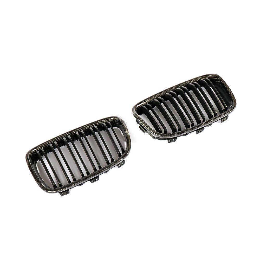 For BMW 1 Series F20 F21 Hatchback Pre-LCI Carbon Fiber Front Grille Frame Bumper Grill Outline Trim Decoration Emblem-Ahacarbon