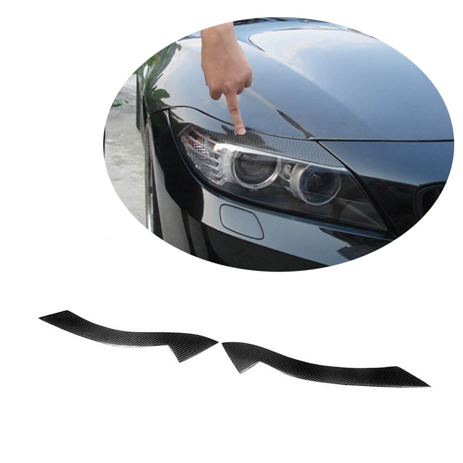 For BMW Z4 E89 Pre-facelift Carbon Fiber Headlight Eyebrows Lamp Eyelids