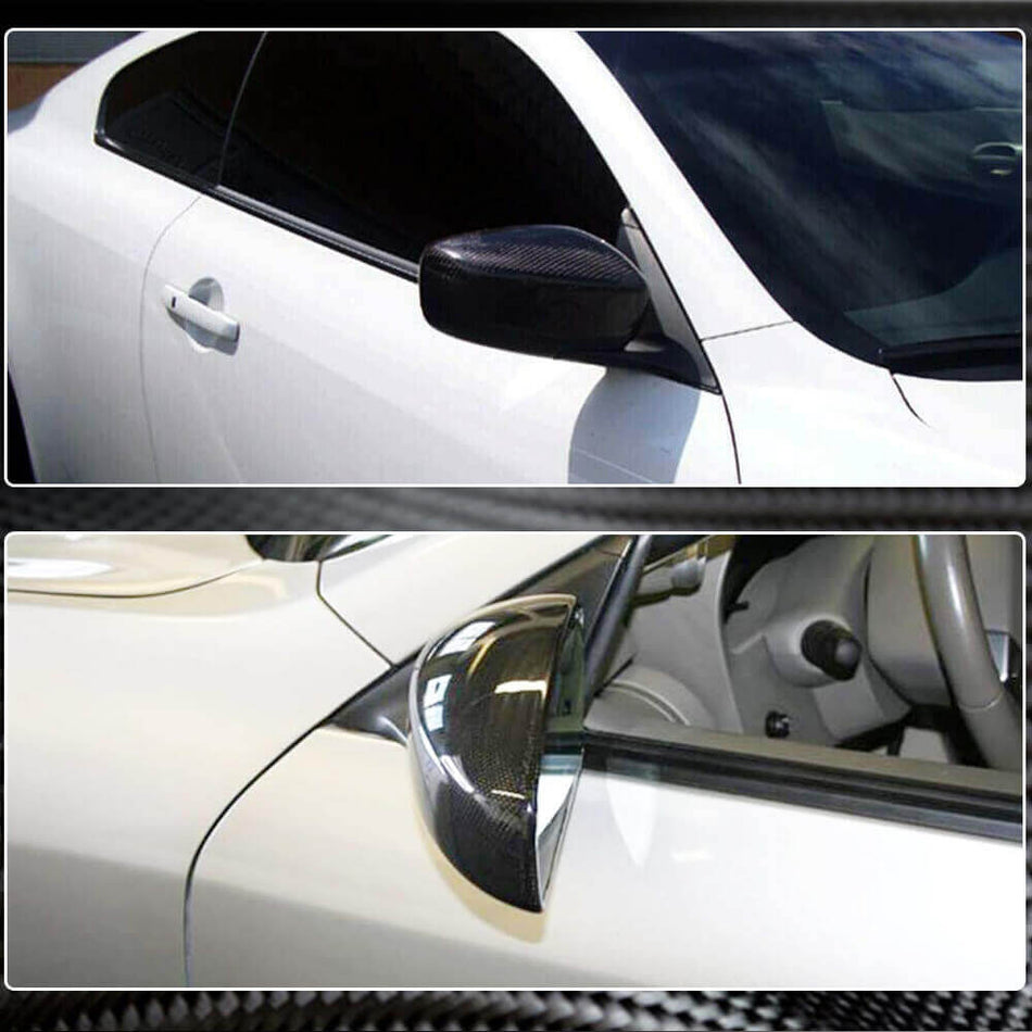 Infiniti G37 G25 G35 Mirror Covers Add-on Style Dry Carbon Fiber-Ahacarbon