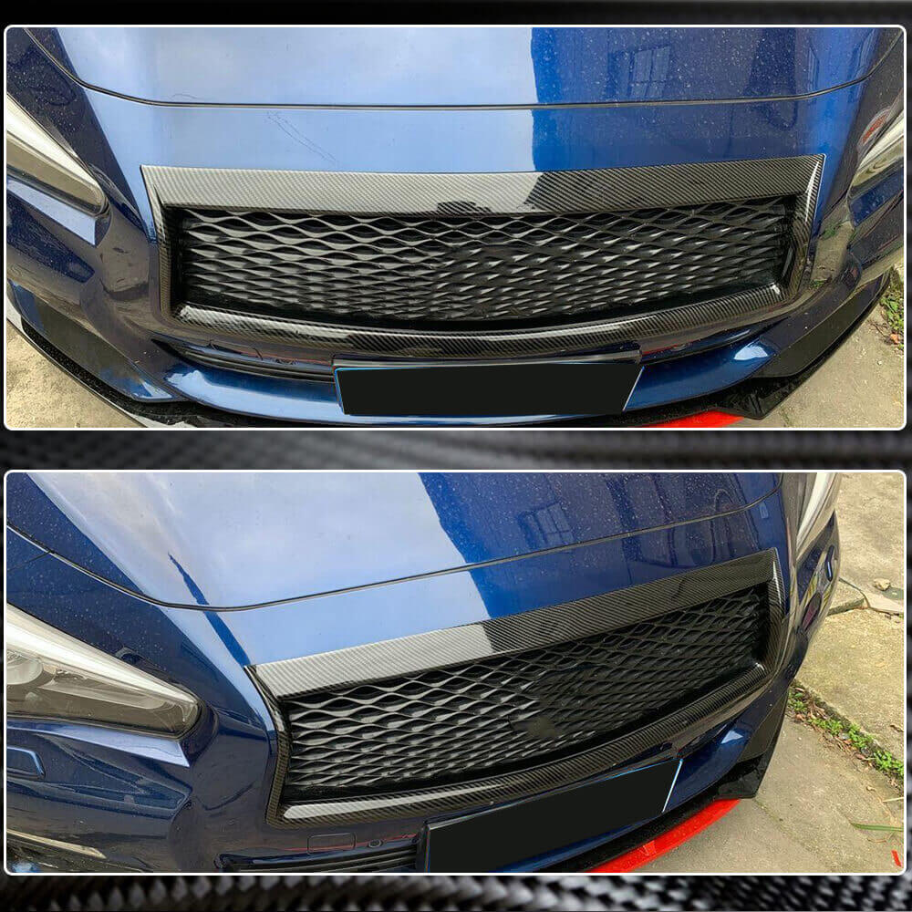 Infiniti Q50 Carbon Fiber Front Grill Frame CoverTrim Exterior Mods Ahacarbon