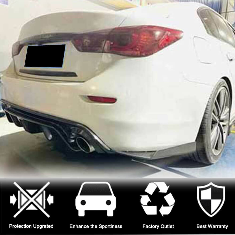 Infiniti Q50 Carbon Fiber Rear Bumper Splitter Flaps | Exterior Mods ...