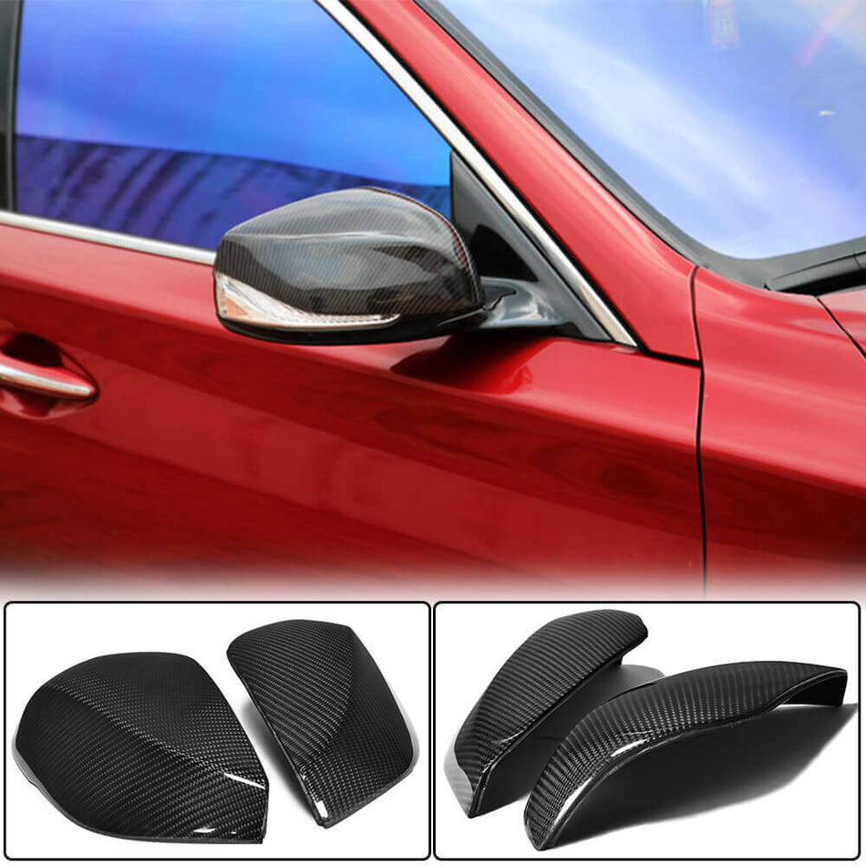 For Infiniti Q50 Q50S Q60 Q60S Carbon Fiber Side Reaview Mirror Cover Caps Pair