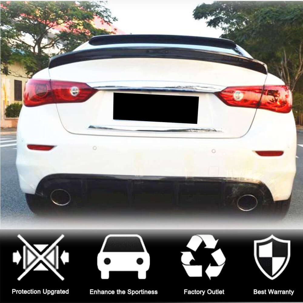M4 Style Gloss Black Trunk Spoiler For Infiniti Q50 Sedan 2014-2022 - MagicKit Rear Wing