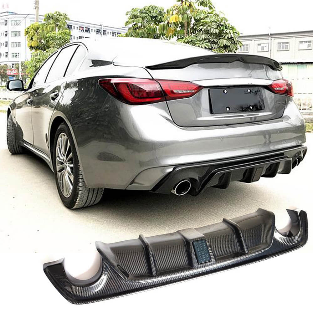 Infiniti Q50 Q50S Carbon Fiber Rear Bumper Diffuser Lip | Exterior Mods ...