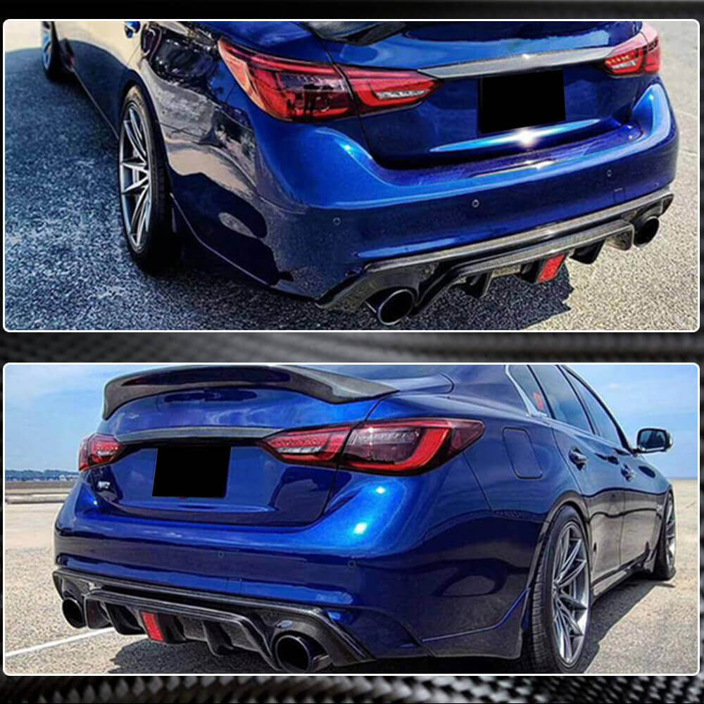Infiniti Q50 Q50S Carbon Fiber Rear Bumper Diffuser Lip | Exterior Mods ...